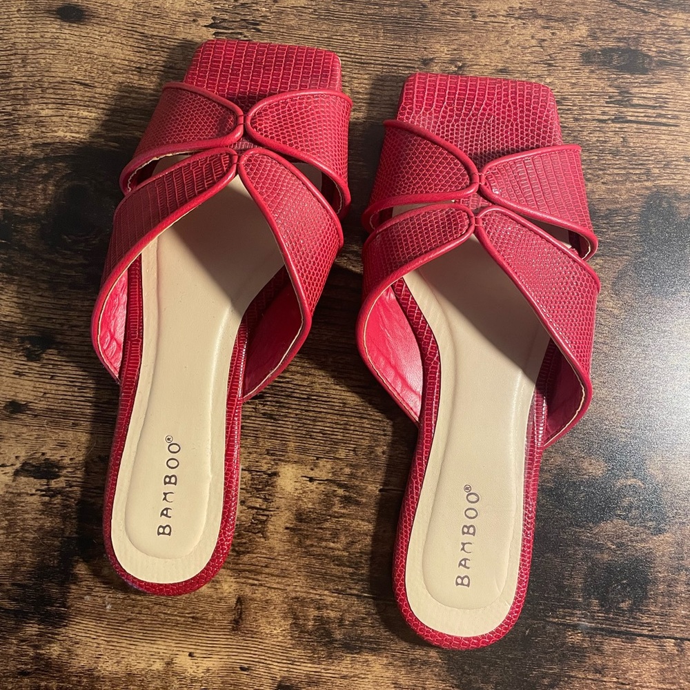 Red Flat Sandals